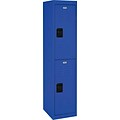 Double tier locker, recessed handle, blue