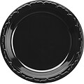 Genpak®  Silhouette Plastic Plates; Black, 10-1/4, Round, 100/Pk, 4 Packs per Carton