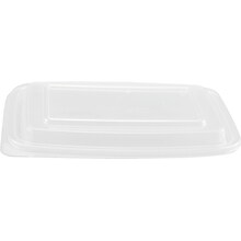 Genpak Rectangular Microwave Safe Container Lid, Plastic, 24-32 oz., Clear, 75/Bag, 4 Bags/Carton (G