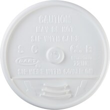 Dart® Sip Thru® Foam Cup Lids, 12 oz., White, 1000/Carton (12UL)
