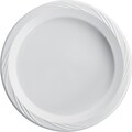 Huhtamaki Plastic Plates, 9, White, Round Lightweight, 125/Pack, 500/Case