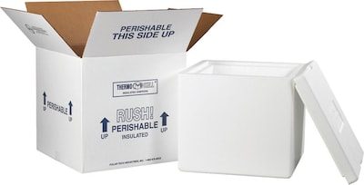Quill Brand® Insulated Shipping Containers, 12 x 12 x 11.5, White, Each (230C)