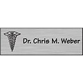 Engraved Identification Badges; 1x3, Silver with Black Letters