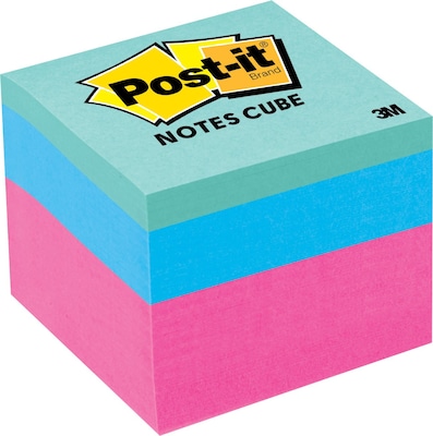 Post-it® Notes Cube, 2" x 2", Pink Wave, 2 Pads/Pack (2051-FLT-2PK)