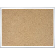 U Brands Cork Bulletin Board, 23 x 17, Silver Aluminum Frame