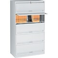 Tennsco Closed Fixed Shelf Lateral File, Light Gray, 5-Shelf, 63 1/2H