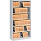Tennsco Open Fixed Shelf Lateral File, Light Gray, 6-Shelf, 75 1/4"H