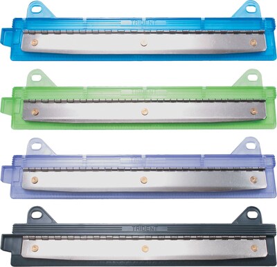 6-Sheet Binder Three-Hole Punch, 1/4 Holes, Assorted Colors