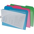 Find It Clear View Interior File Folders, 1/3 Cut Top Tab, Letter-Size, Assorted Colors, 6/Pack (IDE