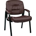 Office Star - Deluxe Visitors Burgundy Leather Chair, Seat: 20 1/2W x 19D, 20 1/2W x 17H