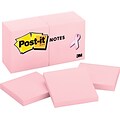 Post-it® Notes for Breast Cancer Awareness, 3 x 3, Pink, 12 Pads/Pack (654-12PNKBCA)