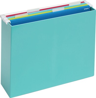 Poppin Plastic File Box, Letter Size, Aqua (101274)