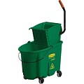 Rubbermaid® WaveBrake® Side Press Mopping Trolley, Combo, Green, 35 qt.