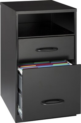 Quill Brand® 2-Drawer Mobile Pedestal Vertical File Cabinet, Black, Letter (18505)