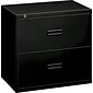 HON Lateral File, 2 Drawers, Molded Pull, 30"W, Black Finish (BSX432LP)