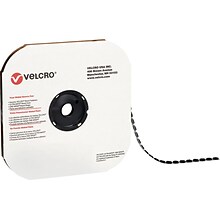 Velcro Loop Only Dots 7/8 Dia. Sticky Back Hook & Loop Fastener, Black, 900/Carton (VEL128)