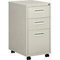 Hon® 1600 Series 3-Drawer 22D Mobile Pedestal File Cabinet; Light Gray, Legal (H1623MQ)