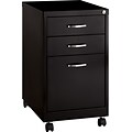 Space Solutions 3-Drawer Mobile File Cabinet with Wheels, Letter-Width, Black, 19 Deep (19630)