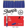 Sharpie Permanent Markers, Fine Tip, Blue, 36/Pack (1920932)