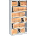 Tennsco Closed Fixed Shelf Lateral File, Light Gray, 6-Shelf, 75 1/4H