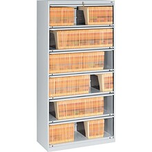 Tennsco Closed Fixed Shelf Lateral File, Light Gray, 6-Shelf, 75 1/4H