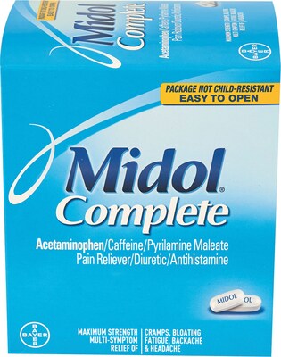 Midol® Complete Pain Relief Tablets, 2 Tablets/Packet, 30 Packets/Box (PFYBXMD30)