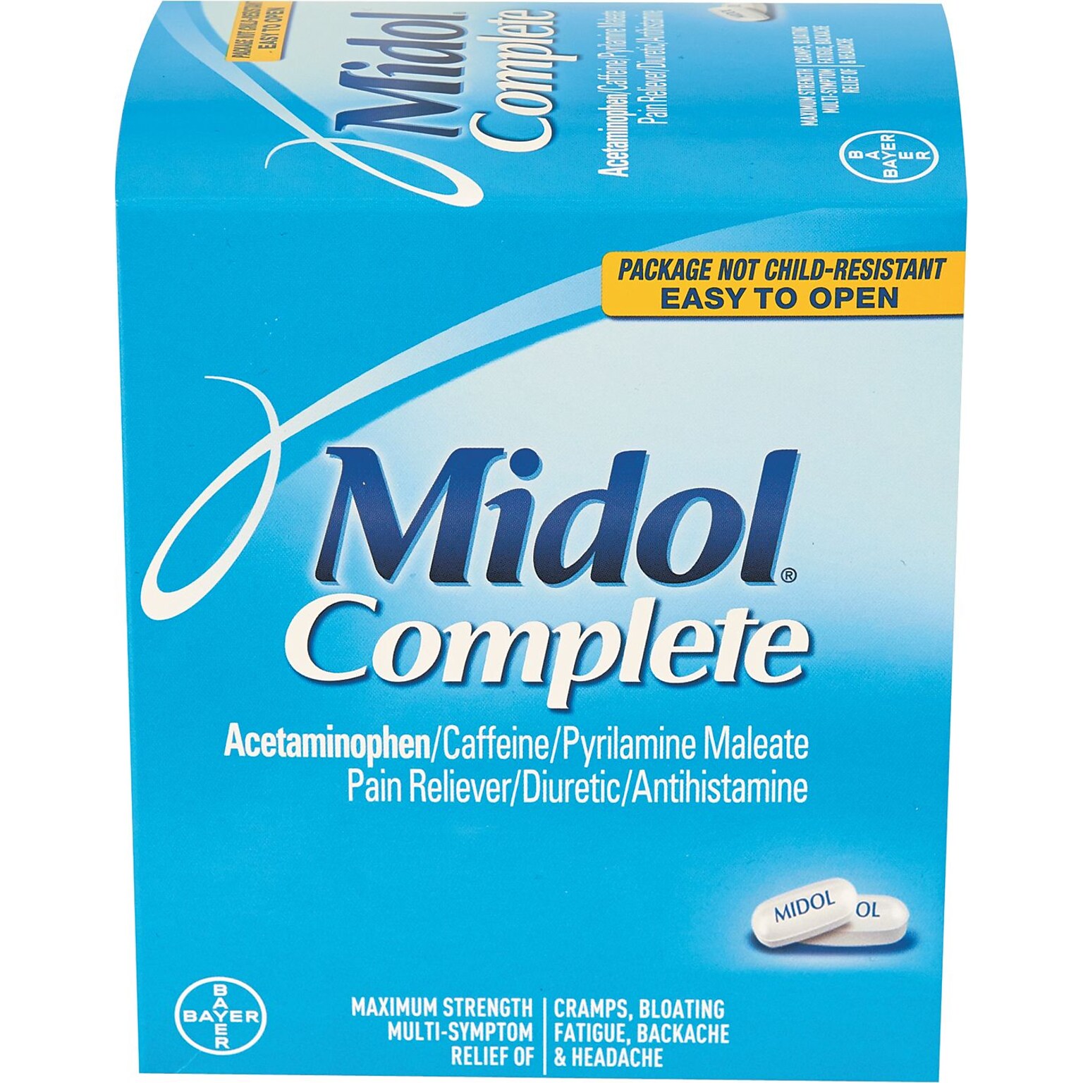 Midol® Complete Pain Relief Tablets, 2 Tablets/Packet, 30 Packets/Box (PFYBXMD30)