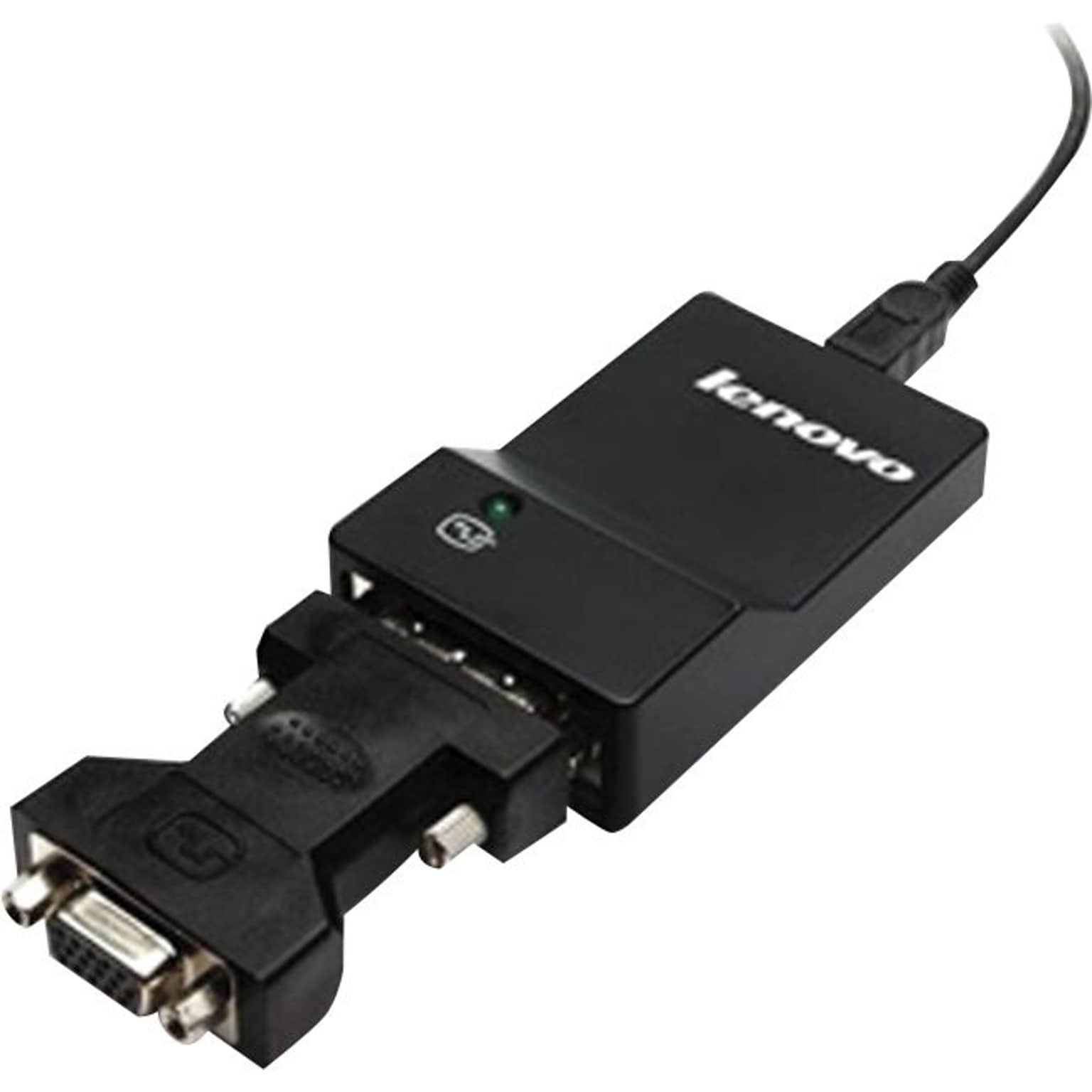 Lenovo™ USB 3.0 To DVI/VGA Monitor Adapter; Black