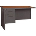 Lorell 67000 Series in Cherry/Charcoal, Right Desk Return