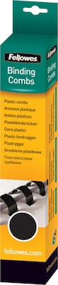 Fellowes 1/2 Plastic Binding Spine Comb, 90 Sheet Capacity, Black, 25/Pack (52323)