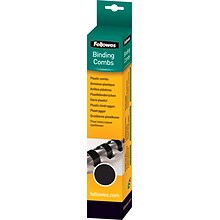 Fellowes 1/2 Plastic Binding Spine Comb, 90 Sheet Capacity, Black, 25/Pack (52323)