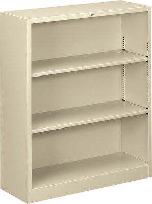 HON Brigade Steel Bookcase, 3 Shelves, 34-1/2W, Putty Finish NEXT2018 NEXTExpress