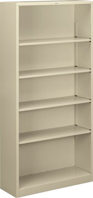 HON Brigade Steel Bookcase, 5 Shelves, 34-1/2"W, Putty Finish NEXT2018 NEXTExpress