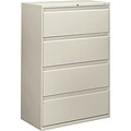 Hon® Brigade® 800Series 4-Drawer 53 1/4H x 36W x 19 1/4D Lat File Cabinet; Gray, Lgl (884LQ)