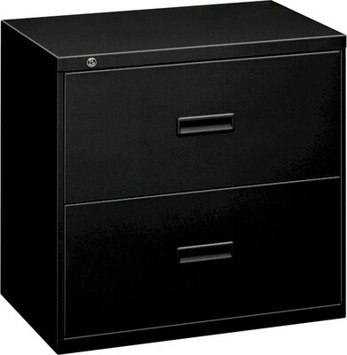HON Lateral File, 2 Drawers, Molded Pull, 36"W, Black Finish (BSX482LP)
