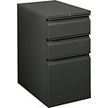 HON® Flagship® Mobile Pedestals Metal Pedestal Charcoal; 3 file drawers