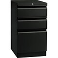 HON® Flagship® 19 7/8D 3 Drawer Mobile Box/Box/File Pedestal; Black; Full Radius Pull
