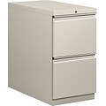 HON® Flagship® 28 7/8D 2 Drawer Mobile File/File Pedestal; Light Gray; Full Radius Drawer Pull