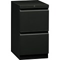 HON® Flagship® 19 7/8D 2 Drawer Mobile File/File Pedestal; Black; Full Radius Drawer Pull