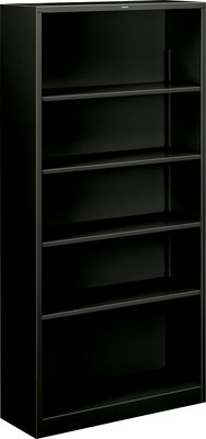 HON Brigade Steel Bookcase, 5 Shelves, 34-1/2"W, Black Finish NEXT2018 NEXT2Day