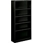 HON Brigade Steel Bookcase, 5 Shelves, 34-1/2"W, Black Finish NEXT2018 NEXT2Day