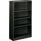 HON Brigade Steel Bookcase, Charcoal, 4-Shelf, 59"H