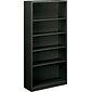 HON Brigade Steel Bookcase, Charcoal, 5-Shelf, 71"H