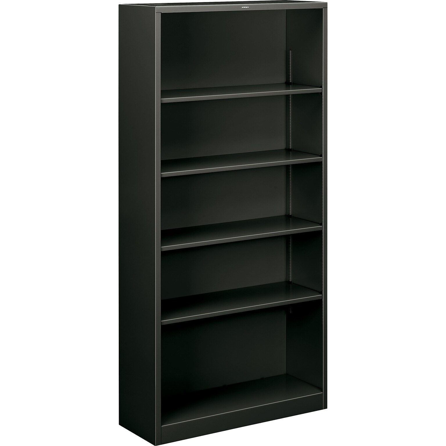 HON Brigade Steel Bookcase, Charcoal, 5-Shelf, 71H