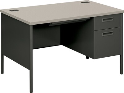 HON® Metro Classic Series Metal Office Suite; Single Right Pedestal Desk, Charcoal/Grey