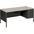 HON® Metro Classic Series; Single Right Pedestal Desk, Charcoal/Grey, 66x30