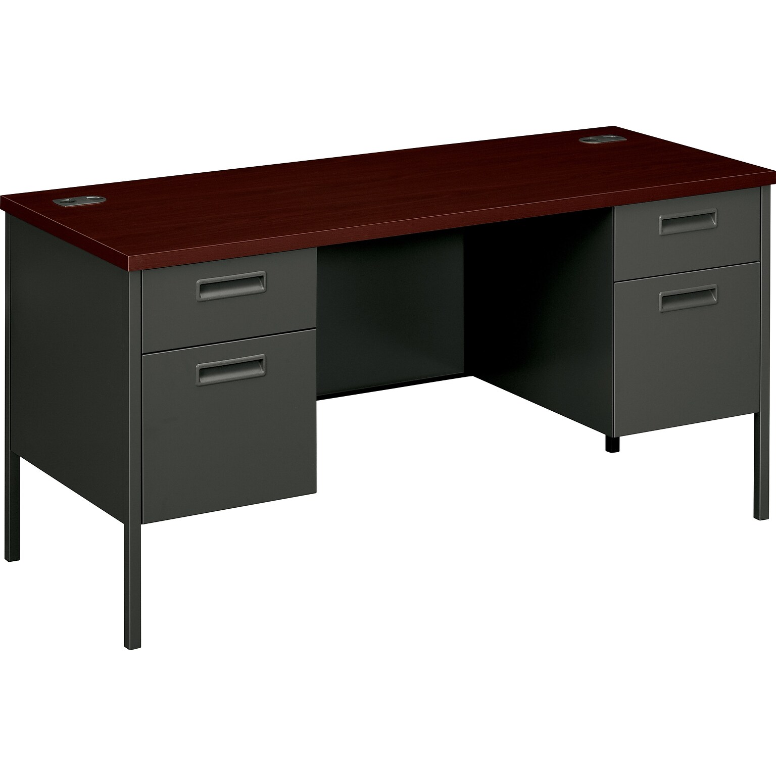 HON® Metro Classic Series Metal Office Suite in Mahogany/Charcoal Finish; Credenza