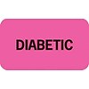 Chart Alert Medical Labels, Diabetic, Fluorescent Pink, 7/8x1-1/2, 500 Labels