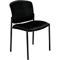 HON® Pagoda® Fan-Back Upholstered Stacking Armless Chairs; Black
