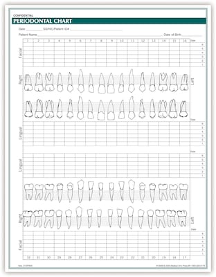 Medical Arts Press® Periodontal Chart; Rainbow FormFamily™, Dental